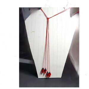 Ladybug Lariat Necklace Set